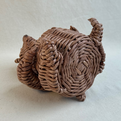 Handwoven Paper Vine Bear-Hug Holder