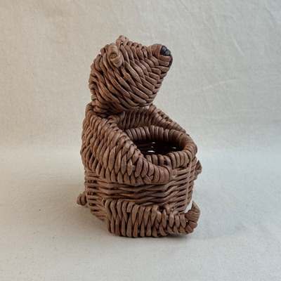 Handwoven Paper Vine Bear-Hug Holder