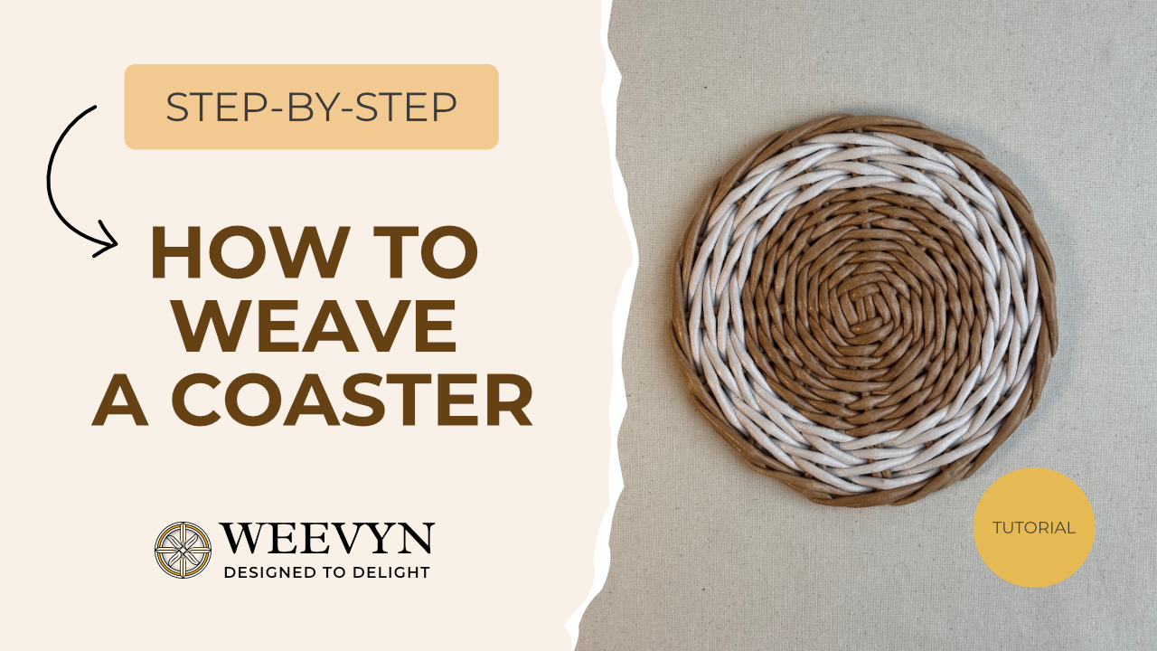 Step-by-step tutorial: How to weave a coaster with paper vine
